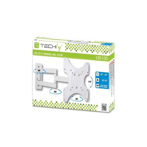 Uchwyt ścienny Tv Led/lcd 19-37 Cali 25kg Obrotowy Biały